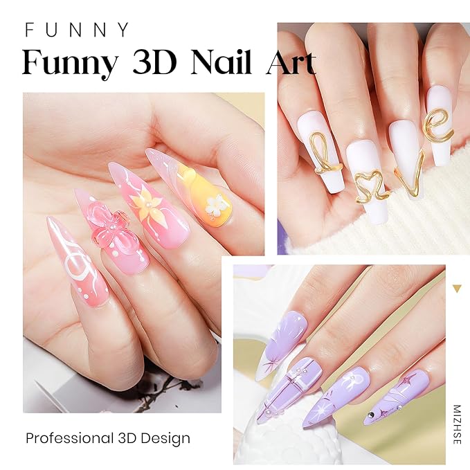 MIZHSE Solid Builder Gel for Nails, Clear Non-Sticky Sculpting Gel, 3D Nail Art Carving Building Modeling Hard Nail Extension Soak Off UV/LED Nail Art Salon Home DIY 15g-VivaGrace Women