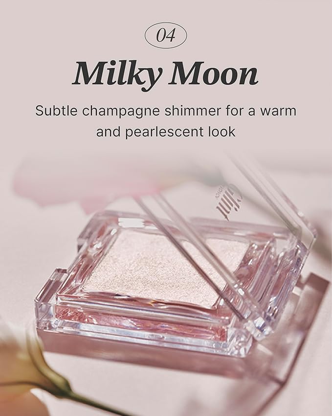 Glint Dewy Highlighter (Milky Moon, 0.17oz) - Luminous Glow, Infused with Micropearls, Shiny Illuminator. Rich Pigment & Silky Touch, Korean Makeup.-VivaGrace Women
