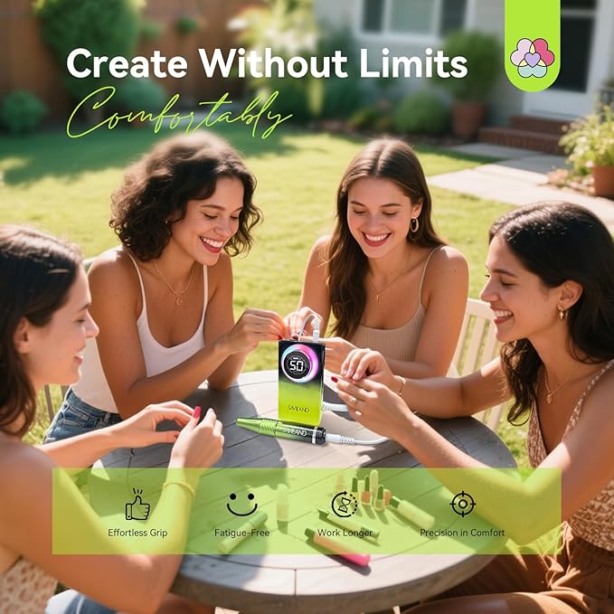 SAVILAND Advanced 50000RPM Professional Nail Drill : Portable Electric Nail File Nail Supplies Electric Nail Drill 6000MAh Drill para Uñas Nail Filer Electric with Drill Bits for Acrylic Nail Kit-VivaGrace Women