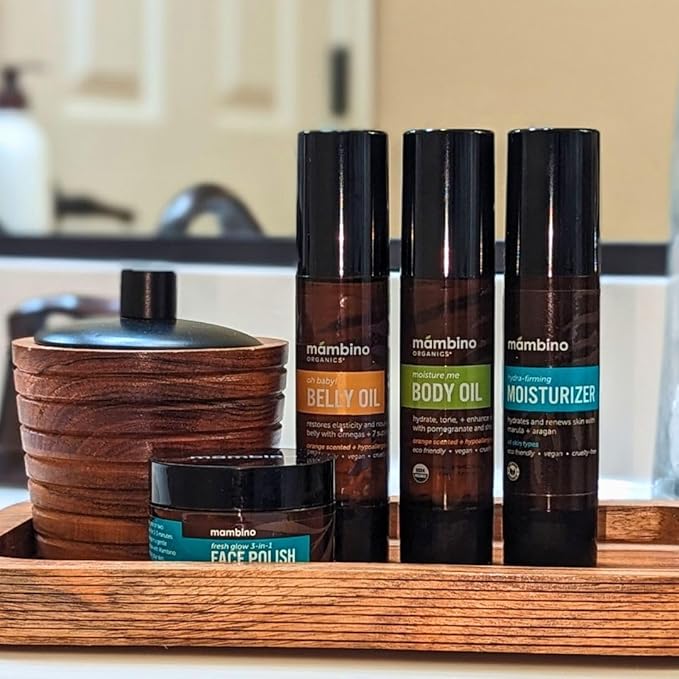 Second Trimester Set – All Natural Skincare Pregancy Gift Box – Anti-stretch mark Belly Oil, Moisturizing Body Oil, Face Polish, Face Moisturizer - Mambino Organics-VivaGrace Women