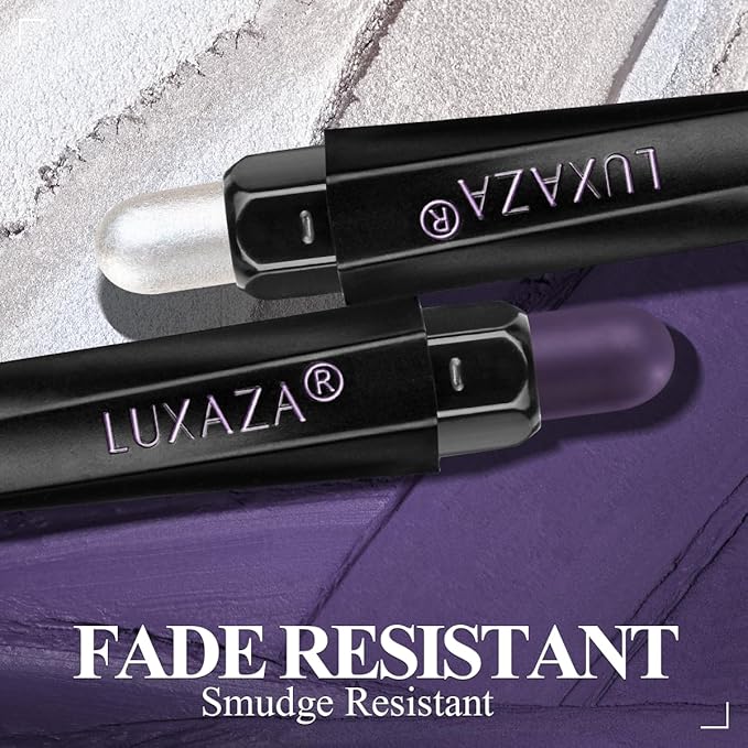 Neutral Eyeshadow Stick Makeup 6PCS Set, Pink and Purple Metallic Shimmer Matte Cream Eye Shadow Eyeliner Brightener Pencil Crayon - PURPLE MARTINI-VivaGrace Women