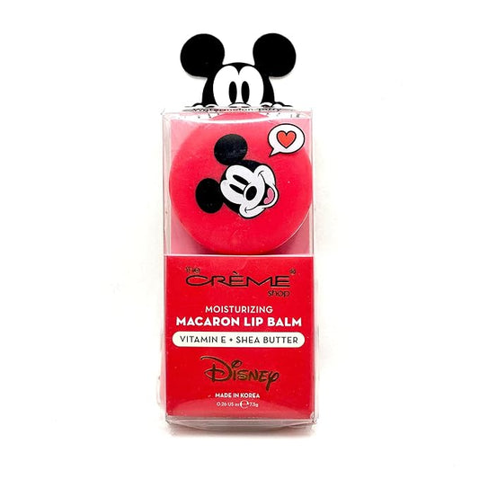 The Crème Shop x Disney Macaron Lip Balm Mickey Mouse Red Watermelon Taffy Korean Scented Pocket Portable Vitamin E Shea Butter-VivaGrace Women