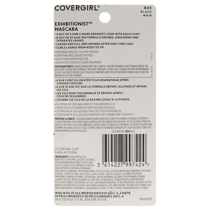 COVERGIRL - Exhibitionist Mascara, Volumizing, Easy Glide, No Smudge, 100% Cruelty-Free