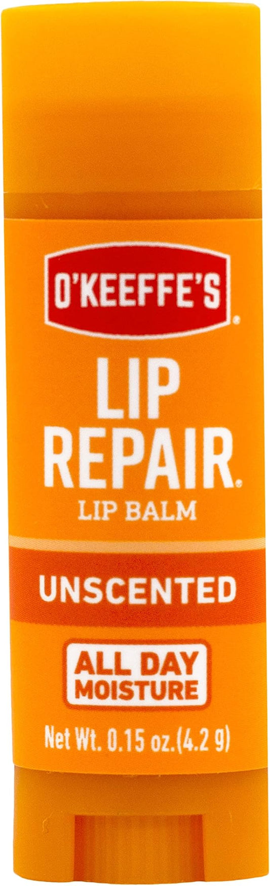 O'Keeffe's Unscented Lip Repair Lip Balm for Dry, Cracked Lips, Stick, (Pack of 1)-VivaGrace Women