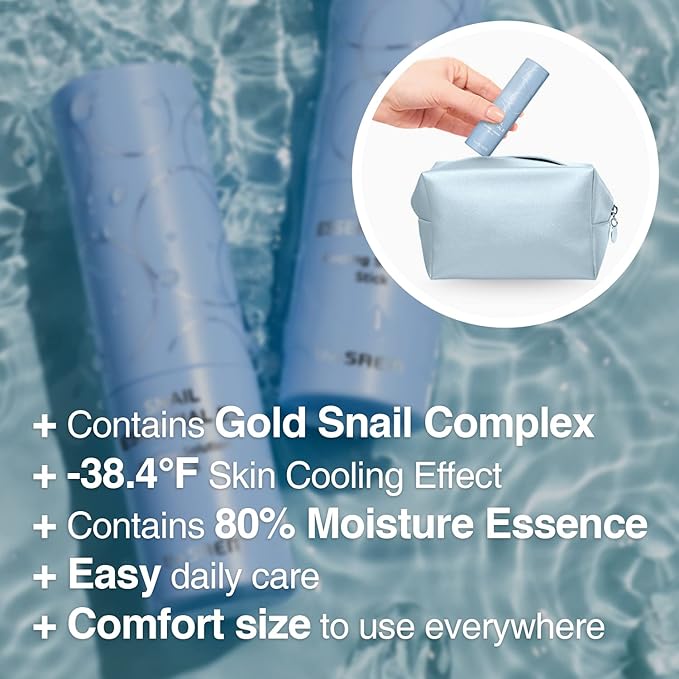 THESAEM Snail Essential EX Cooling Solution Stick Balm – Under Eye Depuffing & Soothing – Face & Eye Serum Treatment – With Snail Collagen & Aquaxyl for Moist Glow, 0.38oz.-VivaGrace Women