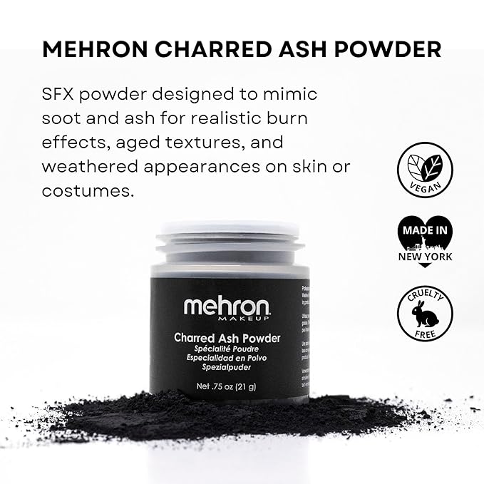 Mehron Makeup Special Effects Powder (.75 oz) (Charred Ash)-VivaGrace Women