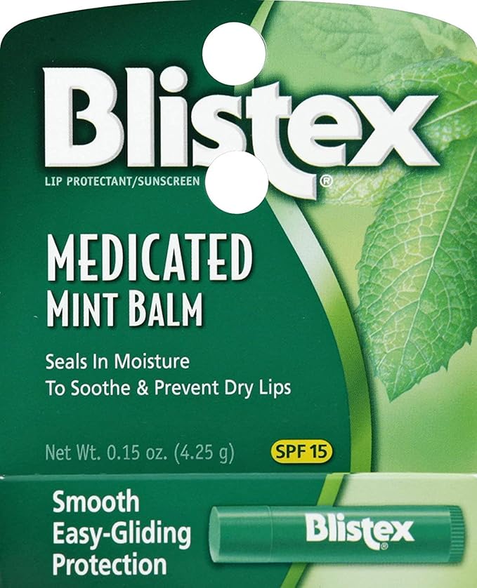 Blistex Medicated Mint Balm SPF 15 0.15 oz (Pack of 9)-VivaGrace Women