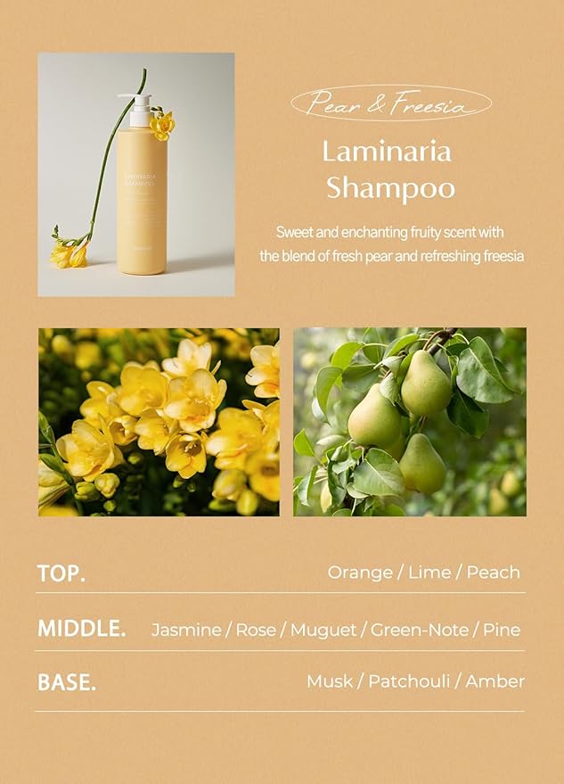 laferme Laminaria Shampoo with Organic Ingredient, Korean Clarifying Shampoo, Hydrating for Dry Hair, Strengthening for Weak Hair, Sulfate & Paraben-Free, for Women & Men,16.9 FL. OZ, Pear & Freesia-VivaGrace Women
