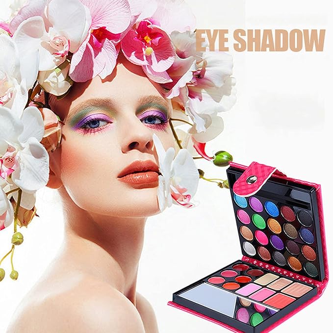 Professional All In One Makeup Kit Colorful 20 Eyeshadow, 6 Lip Glosses 3 Blushers 2 Powder 1 Concealer 1 Mirror 1 Brush, Long Lasting Beauty Full Makeup Set, Present Gifts for Girls Women-VivaGrace Women