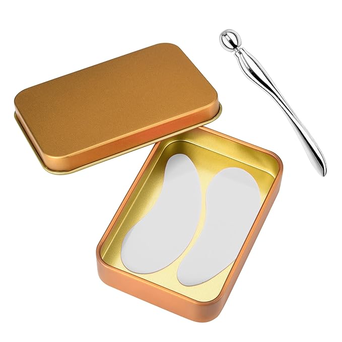 CCbeauty Reusable Under Eye Patches + Eye Cream Applicator Value Set | 100% Silicone Eye Gel Pads | Boost Hydration | Minimize Fine Lines + Wrinkles + Dark Circles | Storage Tin Included | White-VivaGrace Women