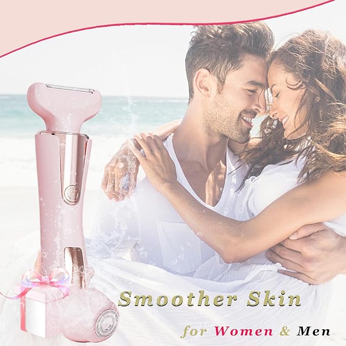 Bikini Trimmer for Women 3 in 1 Body Shaver | No Nick Replaceable Dual Heads | Rechargeable Electric Razors for Pubic Hair with LCD Display | Women's Bikini Area, Face, Legs & Underarms Trimmer-VivaGrace Women