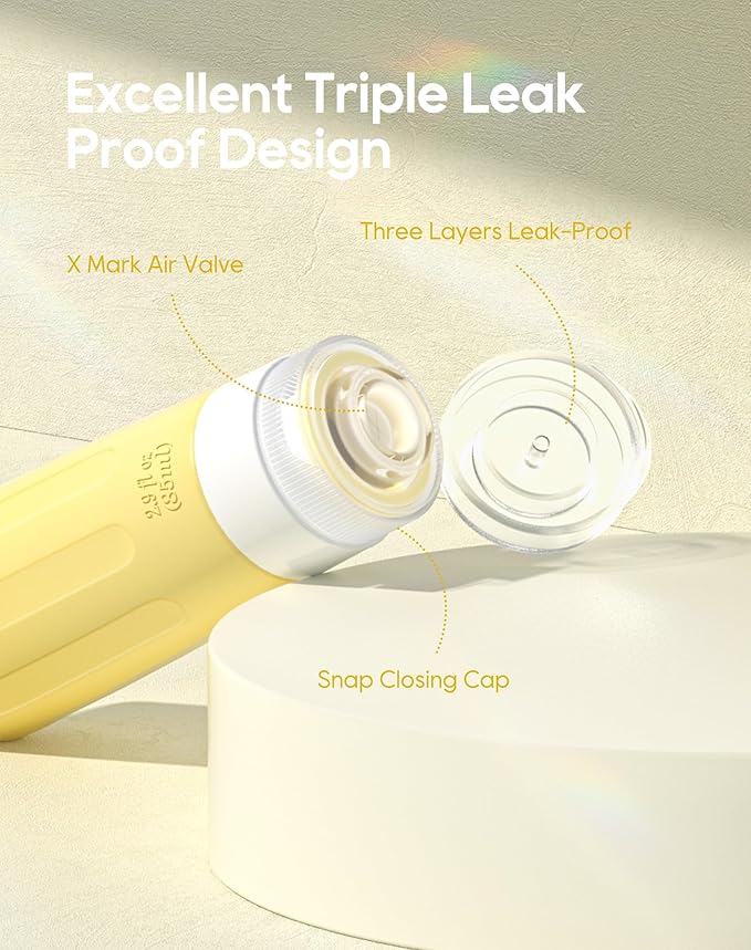 Morfone 16 Pack Silicone Travel Bottles Set for Toiletries TSA Approved Travel Containers Leakproof Squeezable Refillable Accessories 2oz 3oz for Shampoo Conditioner Lotion Liquids (Yellow Blue)-VivaGrace Women