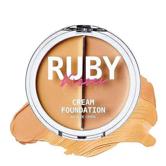 Ruby Kisses 3D Face Creator Cream Foundation & Concealer, 12 Hours Long Lasting, Medium to Full Coverage, Non-Greasy, Ideal for Makeup & Contour Palette (Level 3)-VivaGrace Women