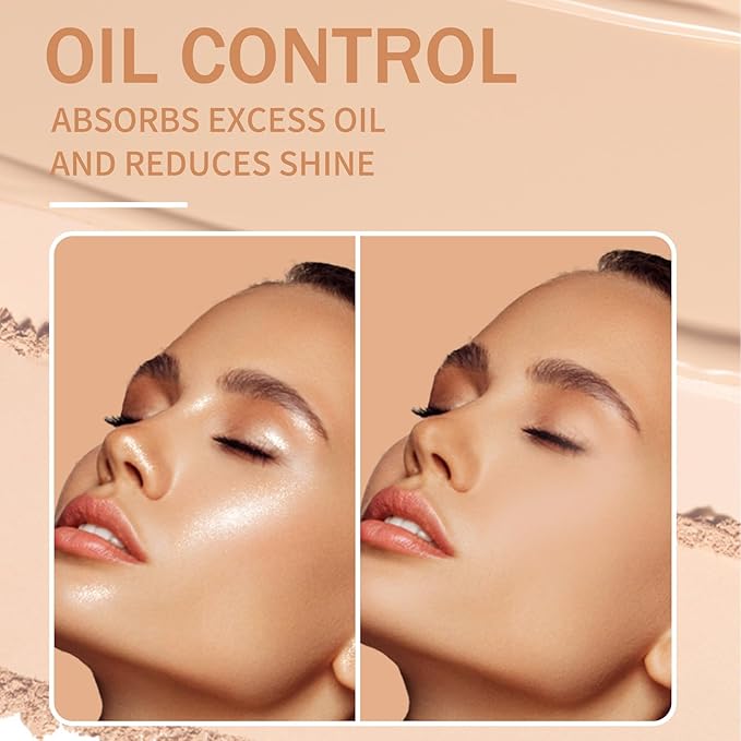 Oil Control Face Powder, Matte Smooth Setting Powder, Waterproof Long-Lasting Setting Powder, Perfect Lightweight Face Makeup For Soft Focus Finish, Minimizes Fine Lines And Pores (Nature BEIGE)-VivaGrace Women
