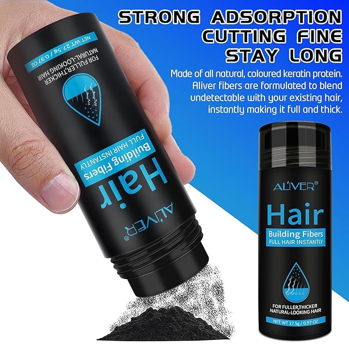 Aliver Hair Fibers for Thinning Hair - Light Brown - 27.5Gr,Undetectable Natural Formula, Thicker Fuller Hair in 15 Seconds, Conceals Hair Loss, Look Younger, for Men & Women Patchy Bald Spot,Crown-VivaGrace Women