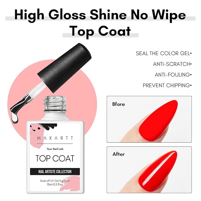 Makartt 3Pcs Builder Nail Gel with Top and Base Coat, Clear Gel Builder Kit for Nails Apex Building Thickening Strengthener Extension Rhinestone in a Bottle, UV Light Lamp Required-VivaGrace Women