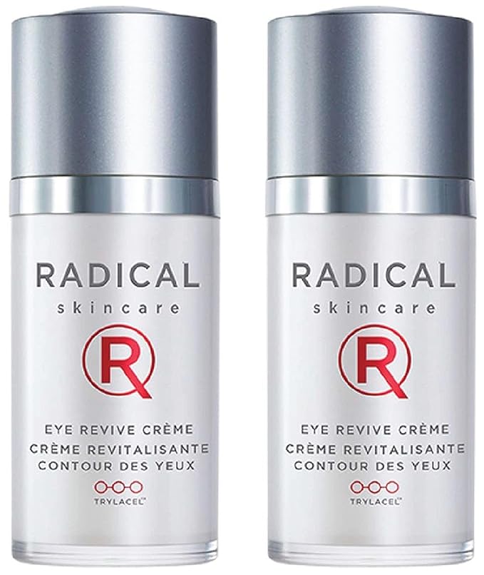 Radical Skincare Eye Revive Creme - 4 in1 Anti-Aging Solution Combats Wrinkles, Dark Circles, Puffiness, & Fine Lines - For All Skin Types Including Sensitive Skin - Paraben Free (0.5 Fl Oz, 2 Pack)-VivaGrace Women