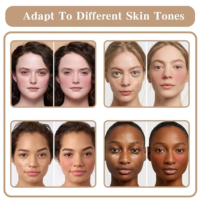 12 Colors Cream Blush Palette, Color Correcting Concealer Foundation Palette, Long Wearing Smudge Proof Blendable Matte Finish Blush Powder Highlighter and Cream Contour Palette Makeup (01)-VivaGrace Women