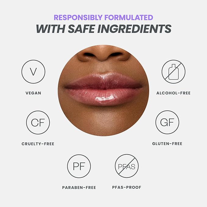 Wonderskin Lip Oil Rehab Serum - Tinted Lip Oil, Hydrating, Moisturizing, and Non-Sticky Deep Red Tint Serum for Dry Lips (Honey)-VivaGrace Women