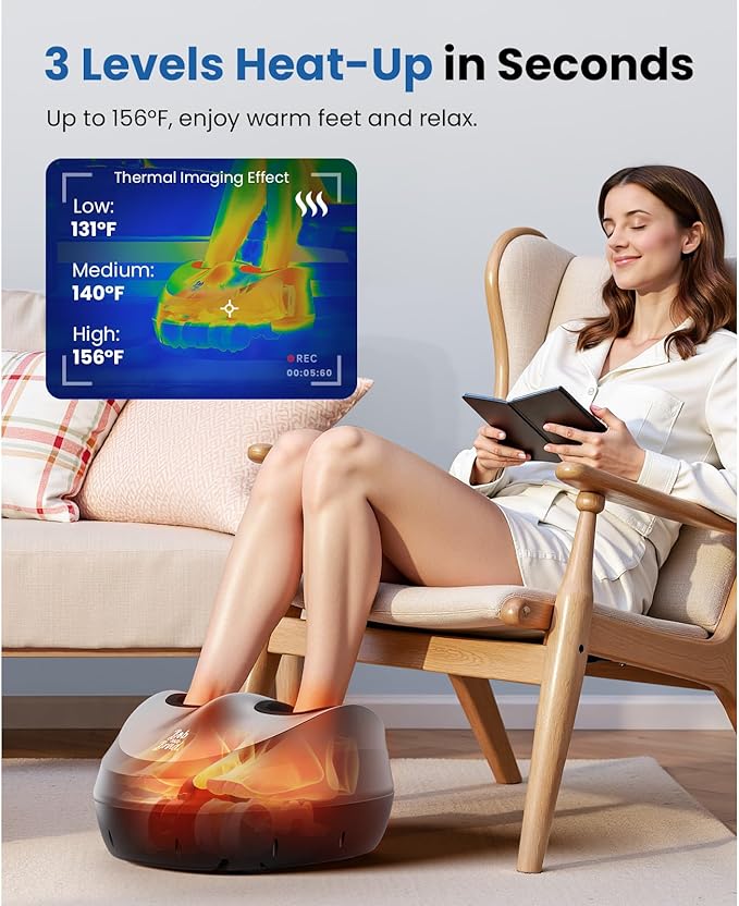 BOB AND BRAD Foot Massager Machine with Heat and Remote-FSA & HSA Eligible, Electric Shiatsu Deep Kneading Foot Massager with 4 Level, Relieve for Plantar Fasciitis and Neuropathy Pain-VivaGrace Women