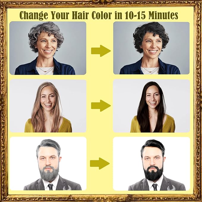 Herbal Burgundy Hair Dye Shampoo - Instant 3-in-1 Gray Coverage for Women & Men, 16.90 Fl OZ (Dark Wine Red)-VivaGrace Women