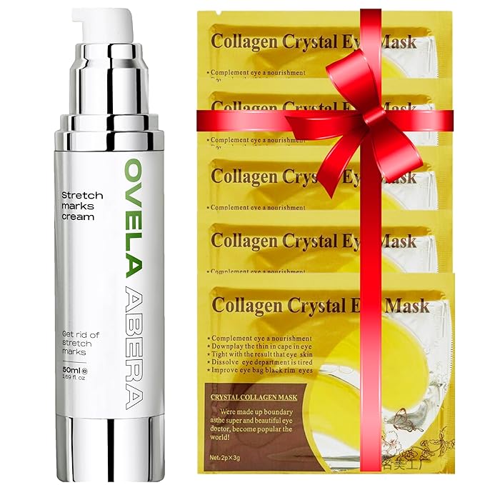 Abera Ovela Maternity Stretch Mark Cream with Eye Mask for Pregnancy and Weight Fluctuations, Stretch Mark Treatment Pregnancy Must Haves, Deep Stretch Mark Removal, All Skin Types, 1.69 fl oz-VivaGrace Women