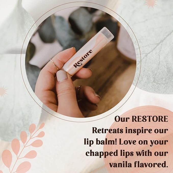Blessed Is She Restore Lip Balm - Organic Vanilla Chapstick For Hydrating Lips Enriched With Vitamin E, Beeswax, Sunflower Oil, Coconut Oil & Rosemary Extract.-VivaGrace Women