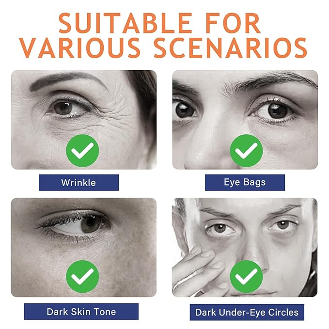 Eye Cream, Dual Eye Cream Anti Aging with Advanced Retinol and Peptides, Under Eye Cream for Dark Circles, Fine Lines, Puffiness and Bags Under Eyes-VivaGrace Women