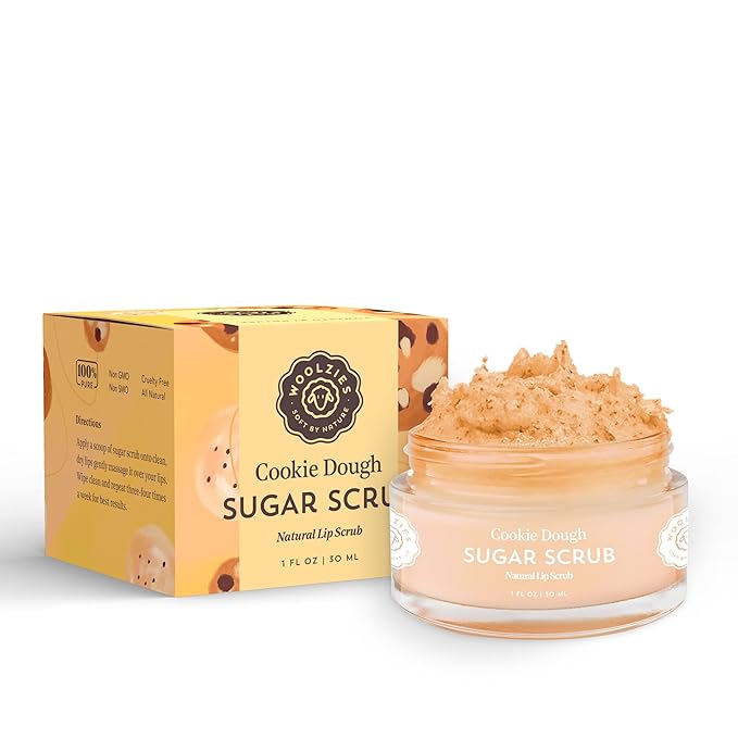 Sugar Lip Scrub | Ultra-Hydrating Exfoliator & Moisturizer for Dry or Chapped Lip | Shea Butter and Raw Sugar Scrubs | Pure & Natural | 1 Fl Oz (Cookie Dough)-VivaGrace Women