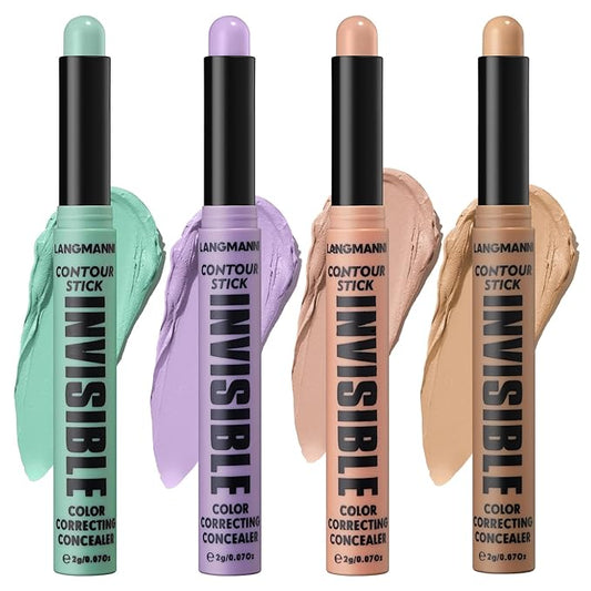 Jolilab 4 Color Contour Stick Concealer Stick Cream Palette Contour Multifunctional Contouring Makeup Kit for Face Highlighter Makeup Stick Set Long Lasting & Waterproof(02+03+04+06, 1)-VivaGrace Women