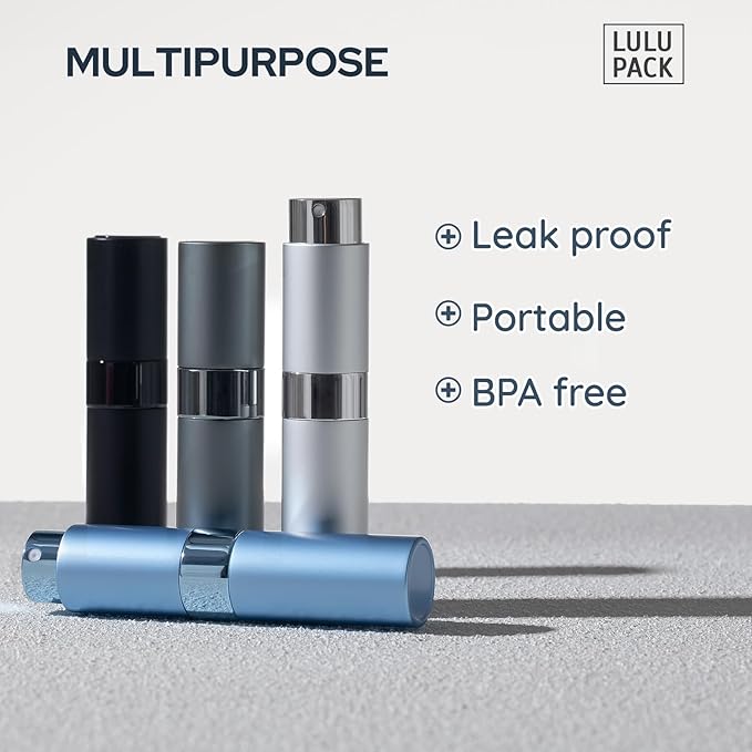 Travel Perfume Bottle Refillable - Cologne Spray Atomizer Mini - Small Travel Size Empty Sprayer for Refill Sample Container - Portable Fragrance Decant Dispenser for Women Men 8ml 4PCS Grey-VivaGrace Women