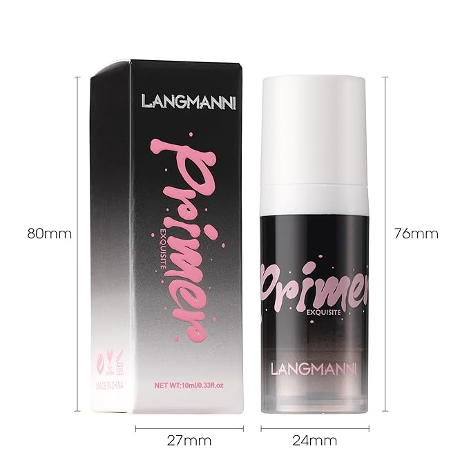 LANGMANNI Matte Grip Face Primer, Transparent Skin Perfecting Hydrating Primer,Unique Smooth Gel-Based Primer Essential For Longlasting Perfection Face Makeup (0.33 Fl Oz, 2)-VivaGrace Women