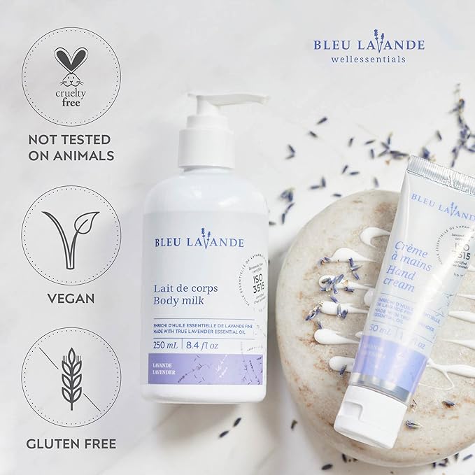 Bleu Lavande - Morning Well-being Routine Aromatherapy Set – Lavender Shower Gel, Body Milk and Hand Cream - Enriched with Premium & Pure Lavender Essential Oil - Soothing Natural Lavender Products-VivaGrace Women