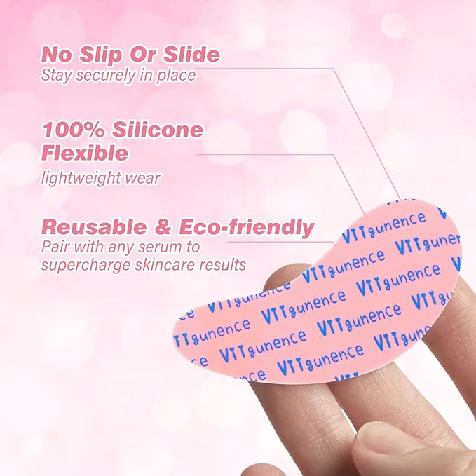 Under Eye Patches Silicone, 3 Pairs Reusable Under Eye Patches With Metal Eye Cream Applicator, Reusable Under Eye Mask Eye Pad For Minimize Fine Lines Wrinkles, Visible Metal Case-VivaGrace Women