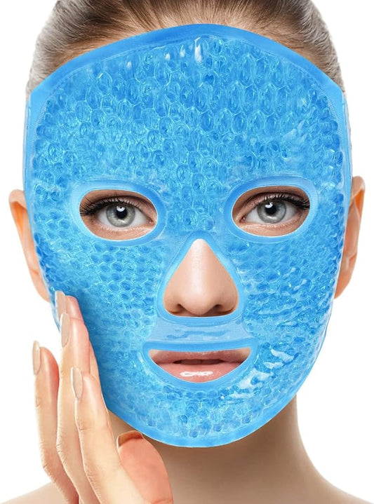Ice Pack Cold Face Eye Masks Reduce Face Puff, Dark Circles, Reusable Cold Hot Gel Face Eye Mask, Suitable for Women Facial SPA, Ice Face Mask for Sleeping, Headaches (Blue)-VivaGrace Women