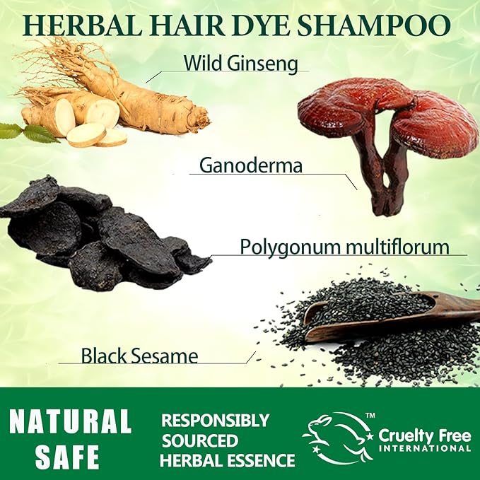 Instant Brown Hair Dye Color Shampoo 3 in 1 for Gray Hair Coverage - Herbal, Easy to Use, Long Lasting for Women & Men, 500Ml (Dark Brown)-VivaGrace Women