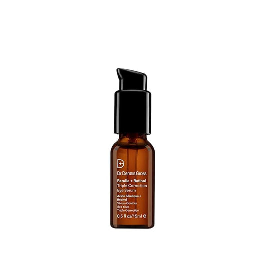 Dr. Dennis Gross Ferulic + Retinol Triple Correction Eye Serum: for Wrinkles, Loss of Elasticity, and Rough Texture, 0.5 fl oz-VivaGrace Women