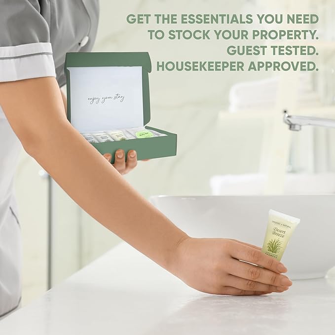 Amenity & Accessory Kit | 1 oz Travel Size Shampoo, Conditioner, Lotion, Body Wash, Body Bar, Cleansing Bar, Shave & Dental Sets, Make-Up Remover Wipes, & Vanity Kit | 1 set per case-VivaGrace Women