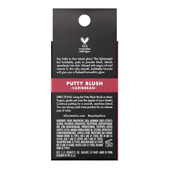 e.l.f. Putty Blush, Creamy & High-Pigment Formula For A Natural Glow, Delivers A Semi-Matte & Powder Finish, Vegan & Cruelty-Free, Caribbean-VivaGrace Women