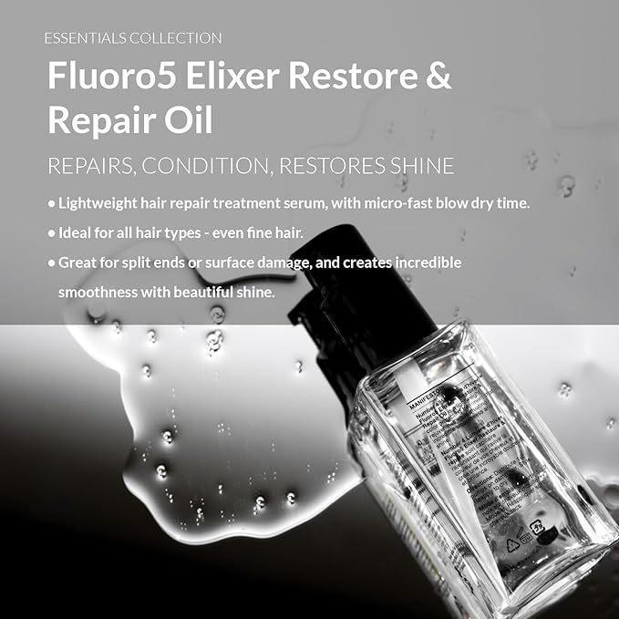 Number 4 Hair Oil, Fluoro5 Elixir Restore & Repair, Anti Frizz Serum for Damaged Hair, 2.0 oz – N4 Hair Care-VivaGrace Women