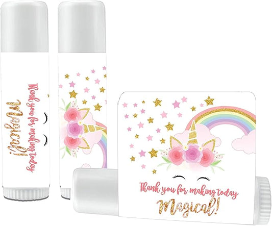 12 Unicorn Rainbow Lip Balms - Unicorn Theme Lip Balms - Unicorn Baby Shower Favors - Unicorn Birthday Party Favors - Rainbow Unicorn-VivaGrace Women
