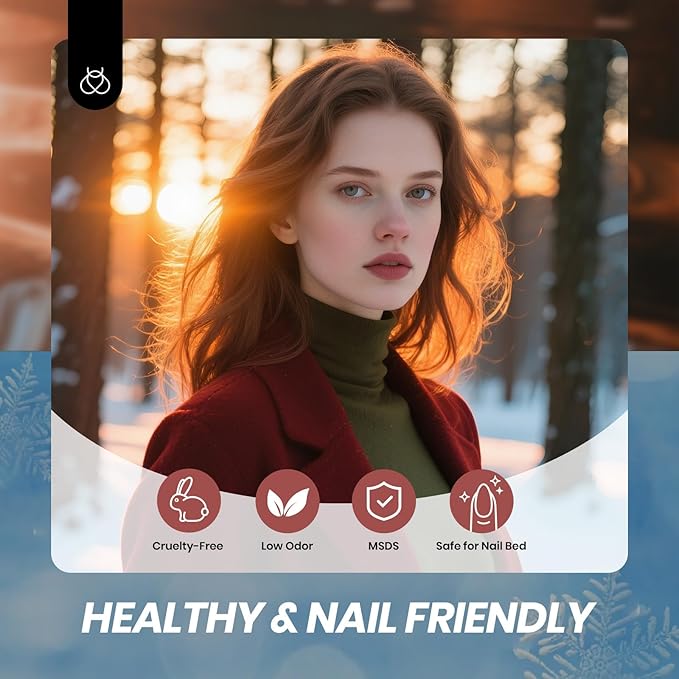 Beetles Jelly Gel Nail Polish Set - 6 Colors Mocha Brown Burgundy Red Purple Green Blue Fall Gel Polish Kit Sheer Translucent Effect Soak Off UV Midnight Syrup Nail Art Manicure Gift for Women-VivaGrace Women