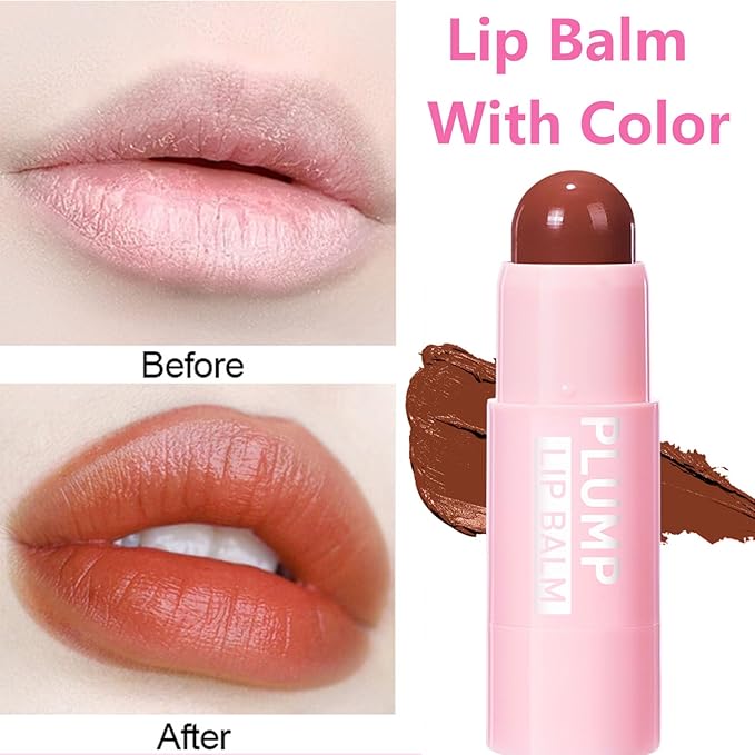 Tinted Lip Balm, Hydrating Colored Lip Balm , Moisturizing Lipstick for Women, Color Lip Plumper Balm,Lip Brightening for Dark Lips, Lip Tinted Moisturizer, Lip Moisturizer for Very Dry Lips, Reduce Lip Wrinkles, 4.8G/0.17Oz-VivaGrace Women