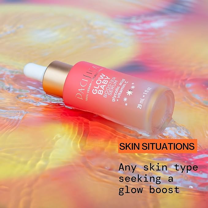 Pacifica Vitamin C Face Serum - Glow Baby Booster Facial Serum - Glycolic Acid Serum For Face - Dark Spot Corrector Anti Aging Brightening - Dermatologist Tested, Fragrance Free, Clean Skin Care Vegan-VivaGrace Women