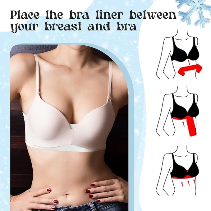 Toulite Cool Ice Silk Bra Liners for Sweat 10 Pcs 3 Layer Medium Washable Rectangle Cool Ice Silk Under Breasts Pads for Women Absorb Sweating, 18 x 3 Inches White for Summer-VivaGrace Women