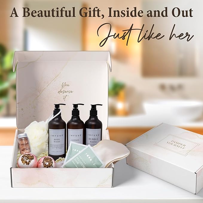10-Piece Spa Gift Box for Women | Self-Care Set with Eye Mask, Loofa,Bath Bombs,Face Masks,Bubble Bath, Lotion, Body Wash & Bath Salt | Gift for Mom, Grandma, Wife, Bridesmaid or Loved Ones-VivaGrace Women