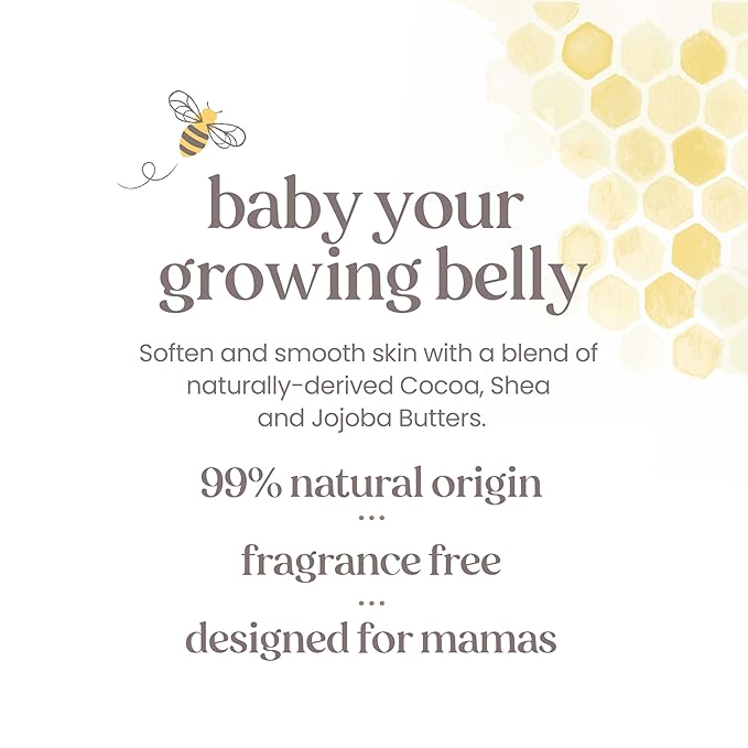 Burt's Bees Mama Belly Butter Stretch Mark Cream for Pregnancy Massages Body & Reduces Scar Appearance, Prenatal & Postnatal Tummy Skin Care, Shea Butter & Vitamin E Rich Formula, 6.5 Oz Tub-VivaGrace Women