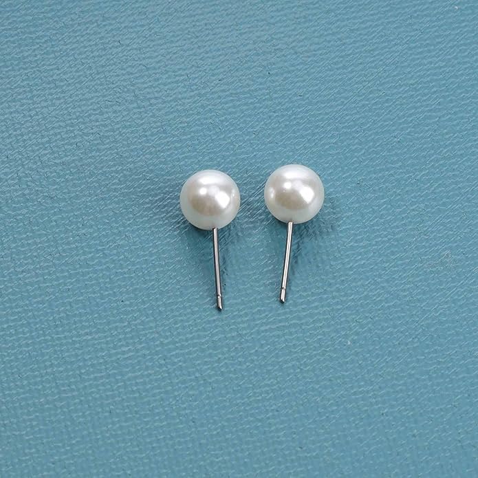 Boho Pearl Studs Earrings Tiny Pearl Earrings Minimalist Earrings Pearl Simple Studs Jewelry for Women Bridesmaid Gifts-VivaGrace Women