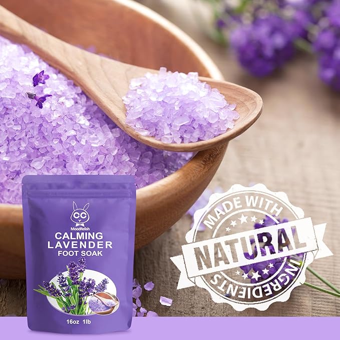 Foot Spa Bath Massager with Heat Bubbles and Vibration Massage and Jets, 16 OZ Calming Lavender Foot Soak Epsom Salt, MoodRelish Foot Soaker With Red Light, 22 Massage Rollers, Adjustable Temp -Purple-VivaGrace Women