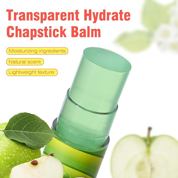 Flavored Lip Balm Set, 4 Scents- Pineapple Green Apple Purple Grapes Lip Balm and Pop Flavor Lip Balm Moisturizer,Transparent Hydrate Multi Flavor Chapstick Balm Bulk,Smooth Lip Lines Lip Care-VivaGrace Women